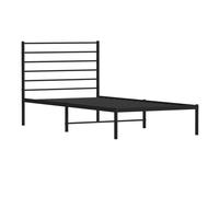 vidaXL Estructura de cama sin colchón con cabecero de metal negro 90x190 cm