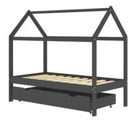 Estructura De Cama Infantil Y Cajón Madera Pino Gris 80x160cm Vidaxl