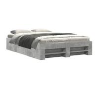 Estructura de cama gris hormigón, 135x190 cm, fabricada en material de madera