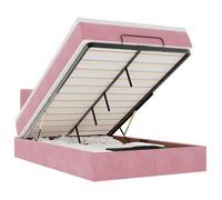 Estructura De Cama Otomana Colchón Terciopelo Rosa 120x200cm Vidaxl