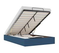Estructura De Cama Otomana Sin Colchón Tela Azul 120x190 Cm Vidaxl