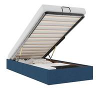 Estructura De Cama Otomana Sin Colchón Tela Azul 80x200cm Vidaxl
