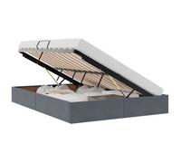 Estructura De Cama Ottoman Gris Oscuro 140 X 190 Cm Terciopelo Vidaxl