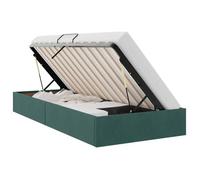 Estructura De Cama Ottoman Verde Oscuro 90 X 200 Cm Terciopelo Vidaxl