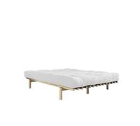 Estructura de cama Pace de 140x200 cm, pino lacado transparente.