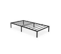 Estructura de cama plegable de metal somier de lamas 90x190 cm negro cama de invitados 6 patas 10 lamas