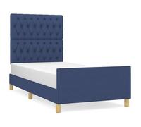 Estructura De Cama Sin Colchón Tela Azul 100x200 Cm Vidaxl