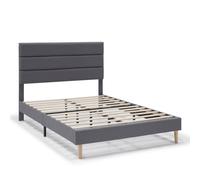 Estructura de Cama tapizada Aroma de 30 cm, 150x190 cm, color Gris oscuro VS Venta-Stock Gray