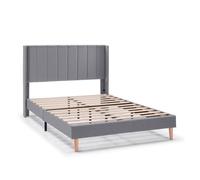 Estructura de cama tapizada noelia de 30 cm, 90x190 cm, gris oscuro