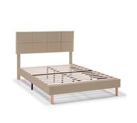 Estructura de cama tapizada silvi de 30 cm, 90x190 cm, beige
