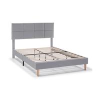 Estructura de cama tapizada silvi de 30 cm, 90x190 cm, gris claro