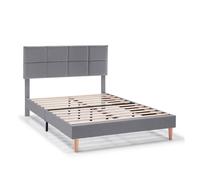 Estructura de cama tapizada silvi de 30 cm, 90x190 cm, gris oscuro