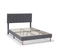 Estructura de cama tapizada sorni 90x190 cm, gris oscuro