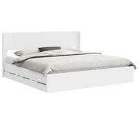 Estructura de cama vidaXL con espacio de almacenamiento y cabecero, color blanco, 180 x 200 cm