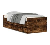 Estructura de cama Vita con 2 cajones + panel trasero 50 cm Dark oak 90x200