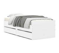 Estructura de cama Vita con 2 cajones + panel trasero 50 cm White 100x200