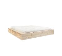 Estructura de cama Ziggy de 160x200 cm, pino lacado transparente.