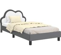 Estructura de cuna para bebé, color gris claro, 90 x 190 cm, material: PU