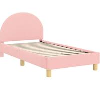 Estructura de cuna para bebé, color rosa, 80 x 160 cm, tejido bouclé