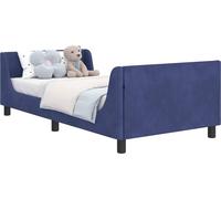 Estructura de cuna para bebé de vidaXL, color azul policía, con cabecera, 80 x 200 cm, con tejido de terciopelo
