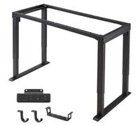 VEVOR Estructura de Mesa Elevable de 4 Patas, Doble Motor, Altura Ajustable 70-117cm, Marco de Escritorio Elevable Eléctrico, 4 Ajustes, Patas de Mesa con Control Inteligente para Oficina Hogar, Negro