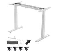 Estructura de escritorio elevable de VEVOR, eléctrica, con capacidad de hasta 125 kg, patas de mesa de 3 etapas con 2 motores, función de memoria, indicador de altura, protección contra colisiones y p
