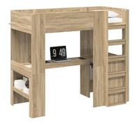 Estructura De Litera Con Escritorio Roble Sonoma 80 X 200 Cm Vidaxl