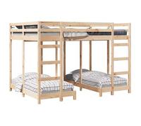 Estructura De Litera Triple Marrón 140 X 200 Cm Vidaxl