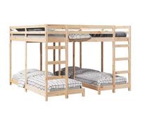 Estructura De Litera Triple Natural 80 / 200 X 200 Cm Vidaxl
