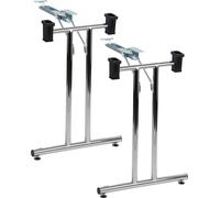 Estructura de mesa o escritorio plegable SC-921, para oficina, hotel, restaurante, ancho 48 cm, altura 72,5 cm, cromado