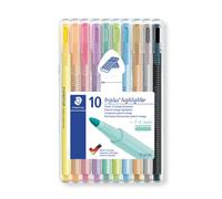 Estuche 10 Subrayadores triangular colores Pastel Staedtler,Subrayadores pastel