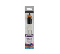 Estuche con 3 pinceles daler rowney graduate : redondo 6, liner extral