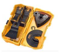 Estuche de 4 hojas DEWALT DT20731-QZ que incluye una base de lijado, 3 discos abrasivos y un adaptador para multiherramienta