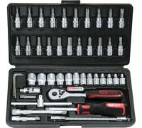 Estuche de dados F6 de 1/4" - CHROMEmat - 46 piezas - KS TOOLS - 911.0646