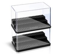 Estuche de exhibición de minifiguras de acción de acrílico, caja de exhibición de bloques de construcción apilable y a prueba de polvo, almacenamiento de juguetes de figuras de acción de Lego 2pcs