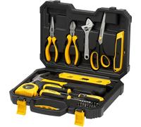 Estuche de herramientas, de 28 piezas, STANLEY STHT78050-1, maletín de plástico, color y amarillo. Incluye alicates, martillo y llaves inglesas