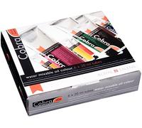 Estuche de prueba de óleos mezclables con agua Cobra Artist - 6 tubos de 20 ml - Blanco titanio, Rojo permanente claro, Rojo pyrrole, Rojo permanente violeta, Ultramarino, Verde permanente profundo