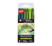 Estuche de rotuladores Koi Coloring Brush Pen - 6 colores botánicos - Punta de pincel flexible - Tinta al agua para difuminar y efectos de acuarela