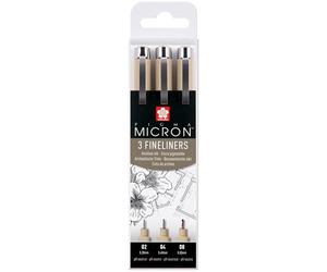 Estuche de rotuladores sakura pigma micron - tinta negra - 3 rotulador