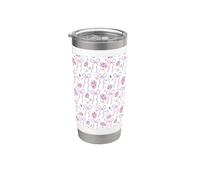 Estuche estético de arcos, rosas y mariposas malva Vaso térmico de acero inoxidable de doble pared
