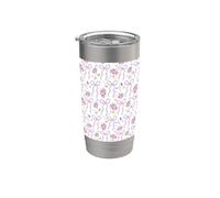 Estuche estético de arcos, rosas y mariposas malva Vaso térmico de acero inoxidable de doble pared