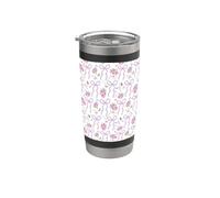 Estuche estético de arcos, rosas y mariposas malva Vaso térmico de acero inoxidable de doble pared