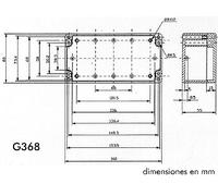 Estuche impermeable de abs con empresas ? 160 x 80 x 55 mm y tapa tr