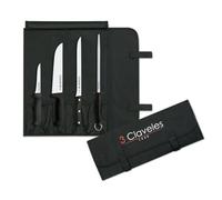 3 Claveles - Estuche para corte de jamón 3C - Incluye 3 cuchillos y chaira