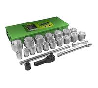 JBM 51616 ESTUCHE METÁLICO CON 22 PIEZAS DE AUTO E 1" EN HEXAGONAL CINCADO