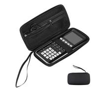 Estuche Negro de Rígido Calculadora Decoracion Gráfica Viaje para Colegio | Eva Protector, Bolsillo de Malla para Accesorios, Correa de Muñeca, Compatible Ti-84 y Ti-89