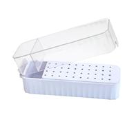 Estuche para Brocas de Uñas,Organizador de Fresas con 40 Orificios - Caja De Almacenamiento Con Tapa Transparente Antipolvo Para Esmaltado En Gel En Estación De Trabajo De Salón