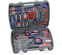 KWB | Caja de Herramientas 64 pcs | Maletetin de Herramientas Portatil | Destornillador | Martillo | Juego completo de Alicates y Llaves | Herramientas para Reparaciones Diarias,Perfecto para Hogar