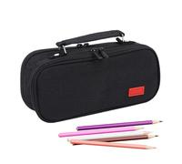 Estuche para lápices con compartimentos - Organizador de bolsas de lápices multicapa con cremallera para la escuela, gran capacidad, portapapelería portátil para biblioteca, dormitorio, estudio, clase