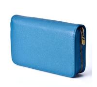 Estuche para Pluma estilográfica, de Piel auténtica, 10 Ranuras divididas, Color Azul, Soporte para bolígrafo Rollerball, Organizador de exhibición Hecho a Mano, Bolsa con Cremallera